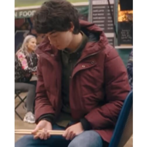 I Used to Be Famous Byron Konizi Maroon Puffer Jacket - Image 11