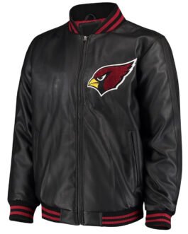 Arizona Cardinals Stiff Arm Varsity Leather Jacket