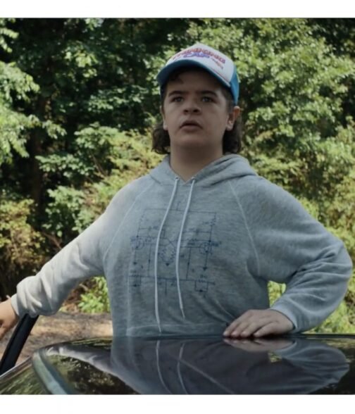 Gaten Matarazzo Stranger Things Season 4 Grey Fleece Hoodie - Image 7