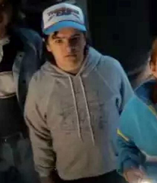 Gaten Matarazzo Stranger Things Season 4 Grey Fleece Hoodie - Image 10
