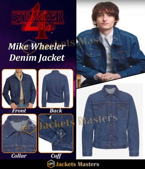 Finn Wolfhard Stranger Things Season 4 Blue Denim Jacket - Image 7