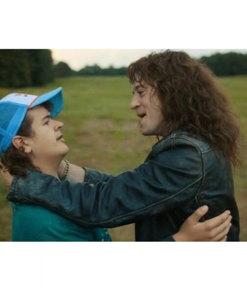 Stranger Things S04 Joseph Quinn Black Leather Jacket - Image 9
