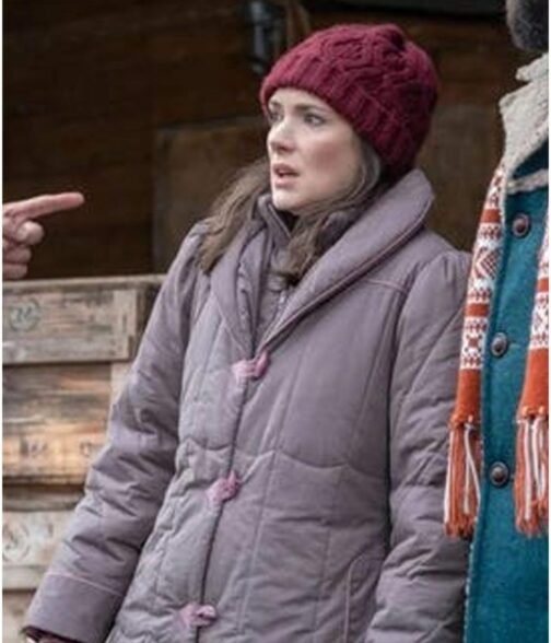 Winona Ryder Stranger Things S04 Grey Puffer Coat