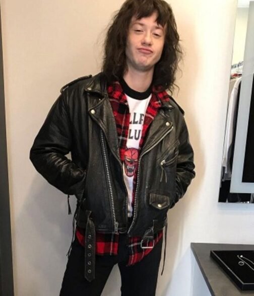 Joseph Quinn Stranger Things S04 Motorcycle Leather Jacket - Image 6