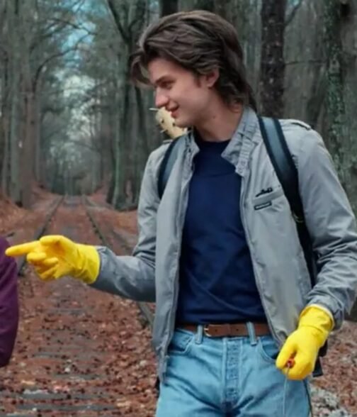 Joe Keery Stranger Things Grey Jacket - Image 9