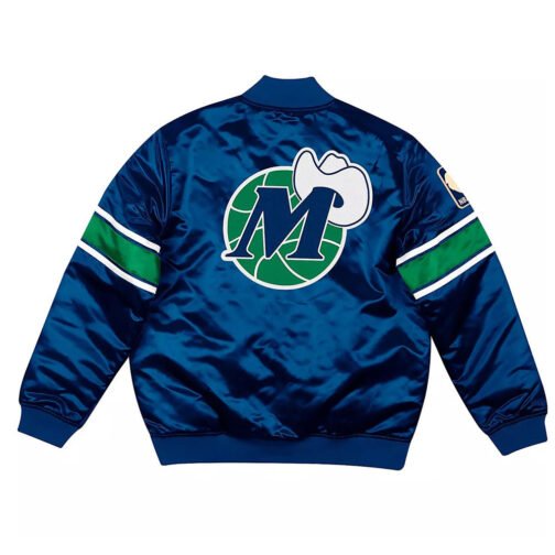Striped Dallas Mavericks Hardwood Classic Satin Jacket - Image 2