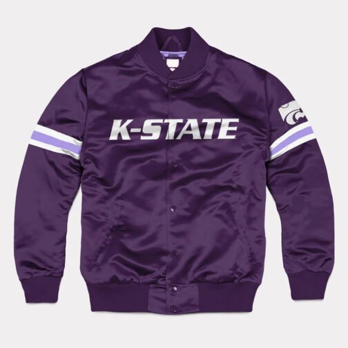 Kansas State Wildcats Striped Purple Bomber Jacket