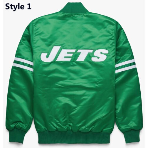 Striped New York Jets Green Satin Jacket - Image 3