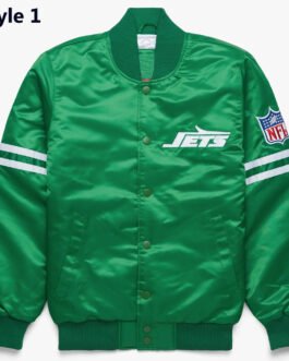 Striped New York Jets Green Satin Jacket