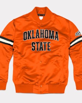 Oklahoma State Striped Orange Bomber Jacket