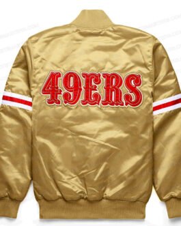 Striped San Francisco 49ers Golden Satin Jacket