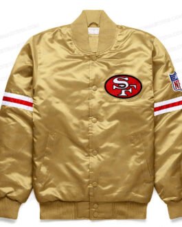 Striped San Francisco 49ers Golden Satin Jacket