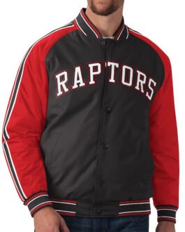 Toronto Raptors Red and Black Striped Jacket