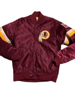 Washington Redskins Striped Burgundy Satin Jacket