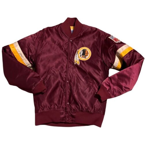 Washington Redskins Striped Burgundy Satin Jacket