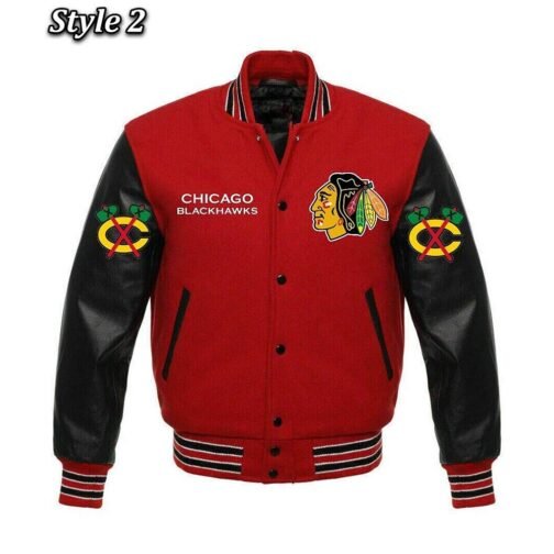 Chicago Blackhawks Styles Varsity Jacket - Image 2