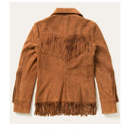Women’s Suede Leather Fringe Jacket - Image 5