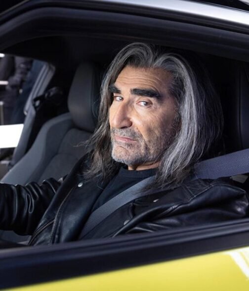 Biker Eugene Levy Super Bowl Black Leather Jacket - Image 3