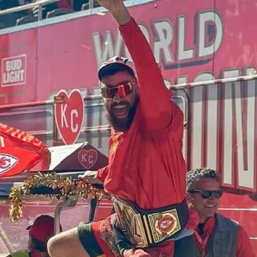 Travis Kelce Super Bowl LVIII Victory Parade Hoodie - Image 16
