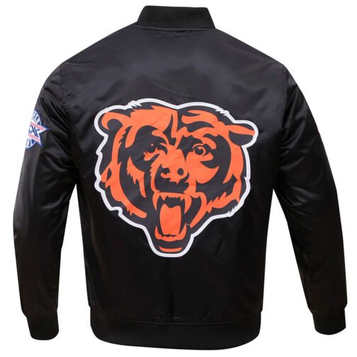 Chicago Bears Super Bowl XX Black Satin Jacket - Image 6