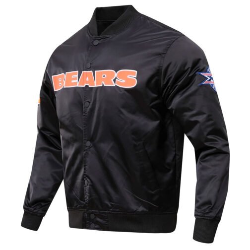 Chicago Bears Super Bowl XX Black Satin Jacket - Image 7