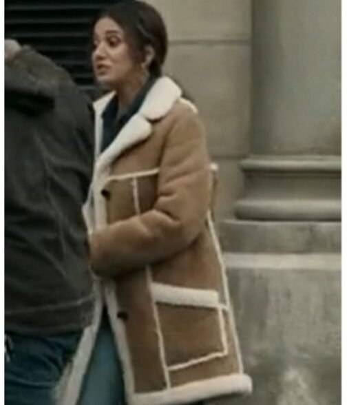 Superman and Lois Emmanuelle Chriqui Shearling Suede Leather Jacket - Image 5