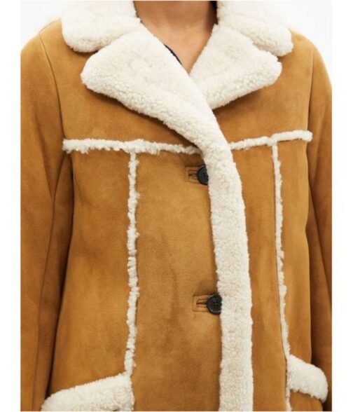 Superman and Lois Emmanuelle Chriqui Shearling Suede Leather Jacket - Image 6