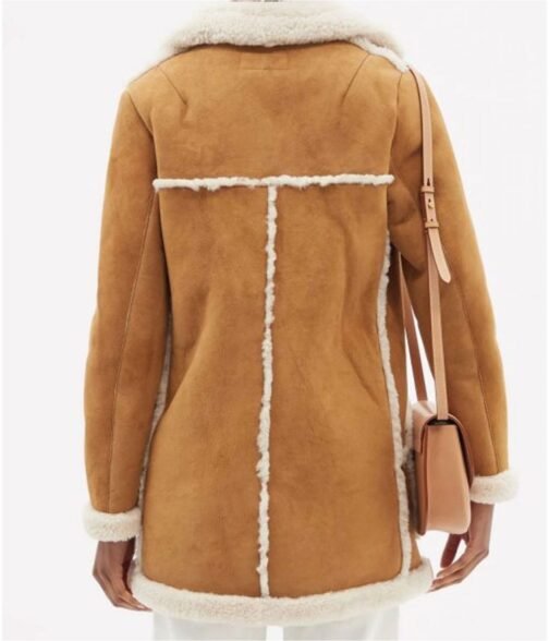 Superman and Lois Emmanuelle Chriqui Shearling Suede Leather Jacket - Image 4