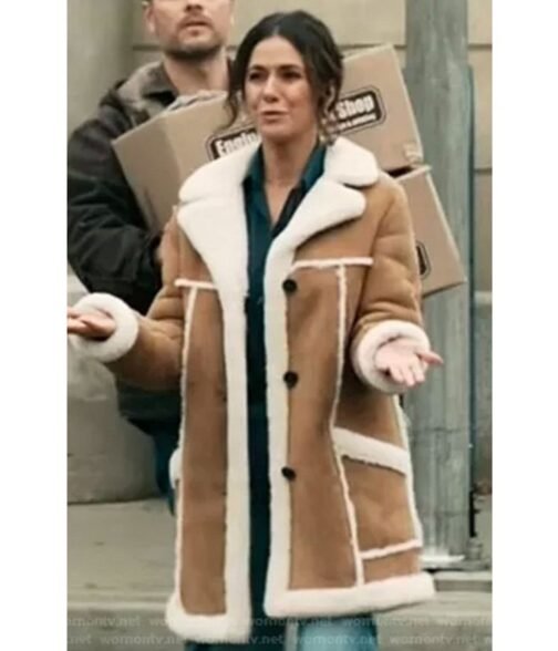 Superman and Lois Emmanuelle Chriqui Shearling Suede Leather Jacket - Image 2