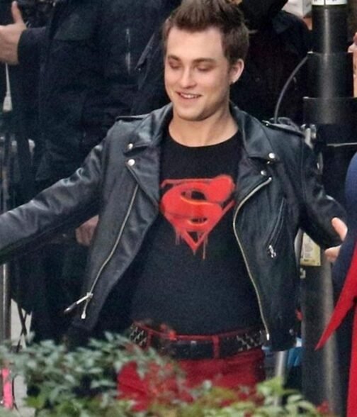 Jordan Elsass Superman and Lois Biker Leather Jacket - Image 3