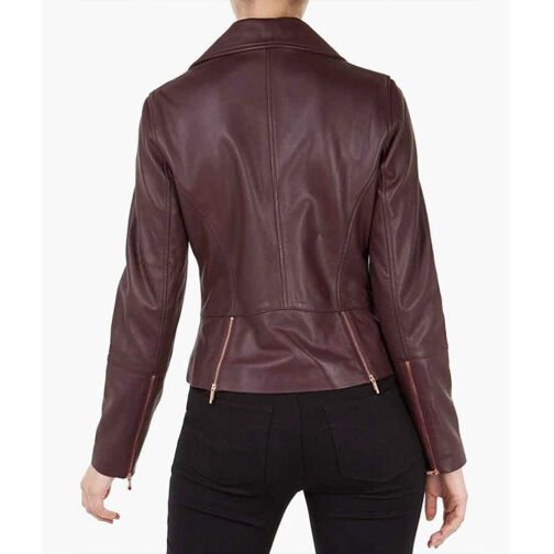 Superman & Lois Stacey Farber Maroon Leather Jacket - Image 3