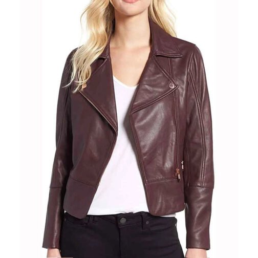 Superman & Lois Stacey Farber Maroon Leather Jacket - Image 4