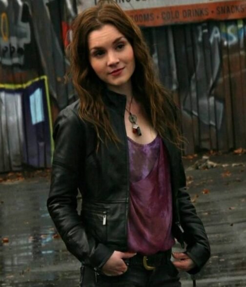 Rachel Miner Supernatural Season 05 Black Leather Jacket - Image 3