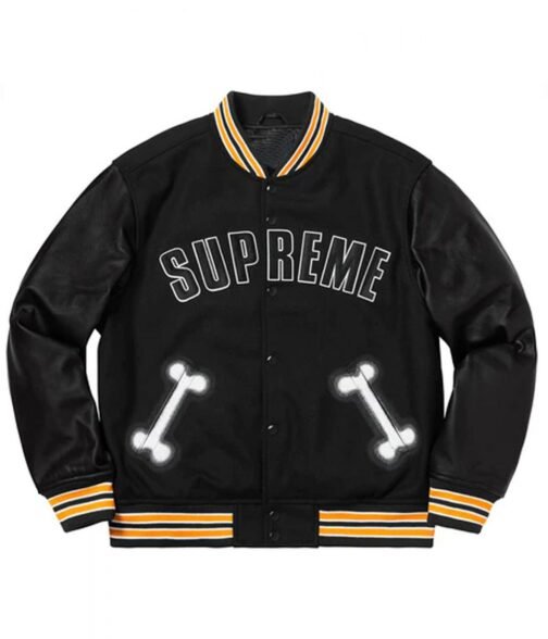 Supreme Bone Letterman Varsity Jacket - Image 3