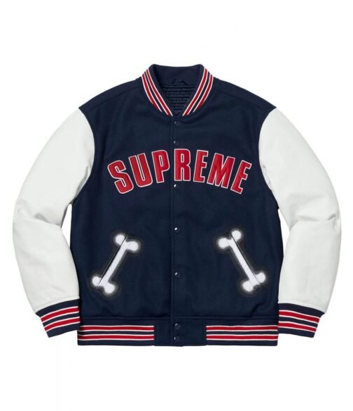 Supreme Bone Letterman Varsity Jacket - Image 2