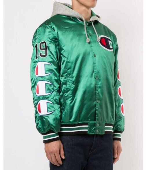 Varsity Supreme Champion Satin Jacket with Hood - Image 9