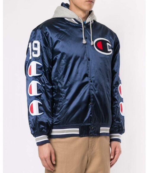 Varsity Supreme Champion Satin Jacket with Hood - Image 10