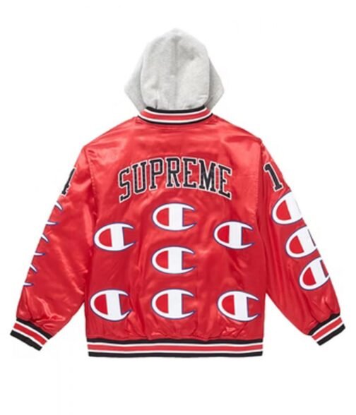 Varsity Supreme Champion Satin Jacket with Hood - Image 5