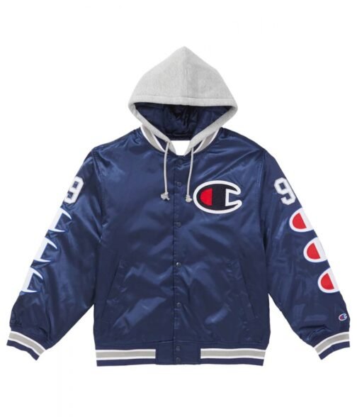 Varsity Supreme Champion Satin Jacket with Hood - Image 3