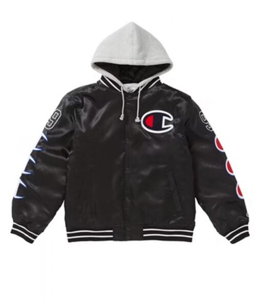 Varsity Supreme Champion Satin Jacket with Hood - Image 4