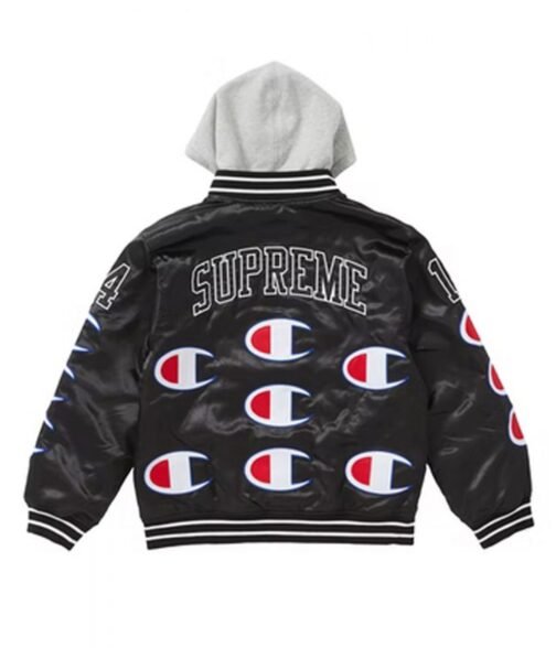 Varsity Supreme Champion Satin Jacket with Hood - Image 8