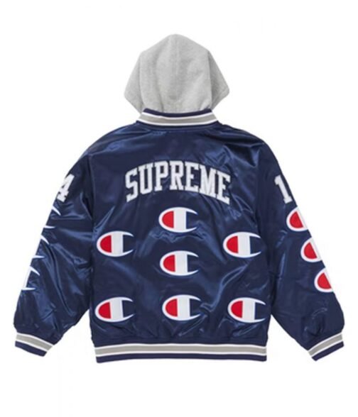 Varsity Supreme Champion Satin Jacket with Hood - Image 7