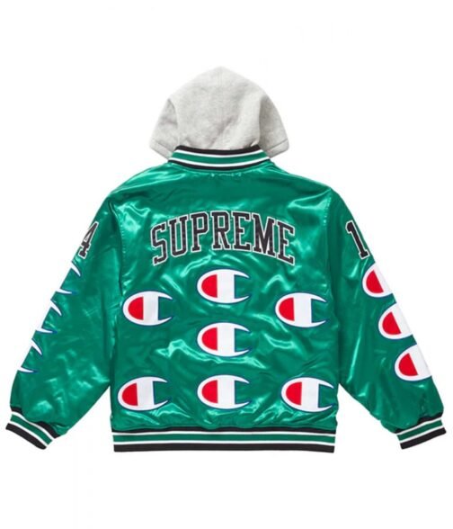 Varsity Supreme Champion Satin Jacket with Hood - Image 6