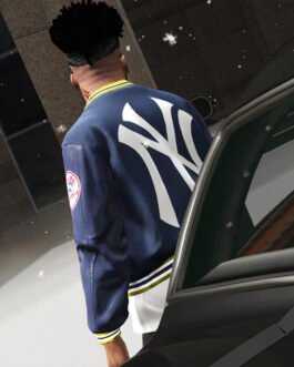 Supreme NY Yankees GTA 5 Navy Blue Varsity Jacket