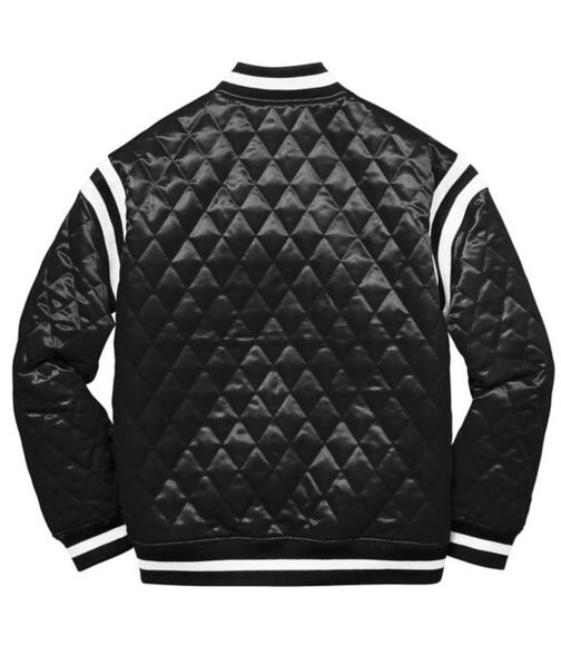 Supreme Diamond Varsity Quilted Satin Jacket - Image 6