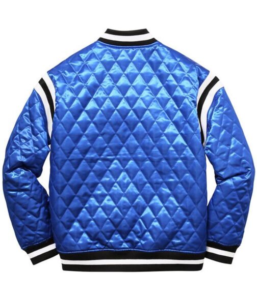 Supreme Diamond Varsity Quilted Satin Jacket - Image 5