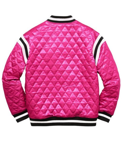 Supreme Diamond Varsity Quilted Satin Jacket - Image 4