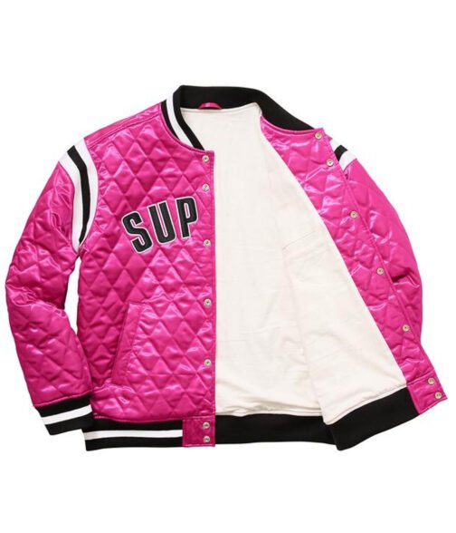 Supreme Diamond Varsity Quilted Satin Jacket - Image 7
