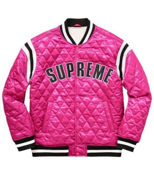 Supreme Diamond Varsity Quilted Satin Jacket