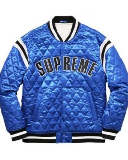 Supreme Diamond Varsity Quilted Satin Jacket